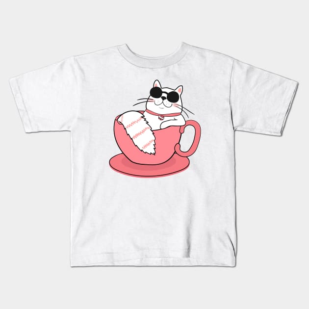 Cool Cat Kids T-Shirt by edwardechoblue